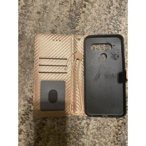 For LG Q70 Wallet Case Card Rose Gold New Phone Case